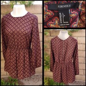 NEW Junior's FOREVER 21 long sleeve romper shorts